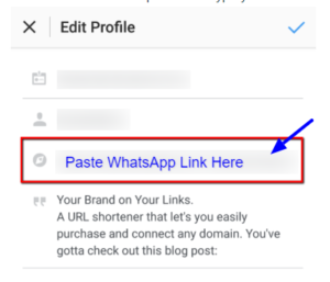 How To Add WhatsApp Link To Instagram Bio 6