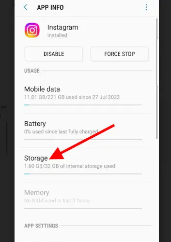 tap on "Storage"