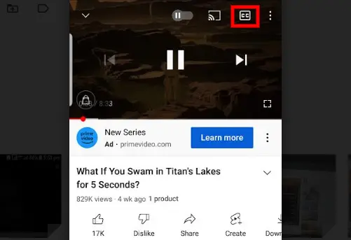 Getting YouTube subtitles on mobile