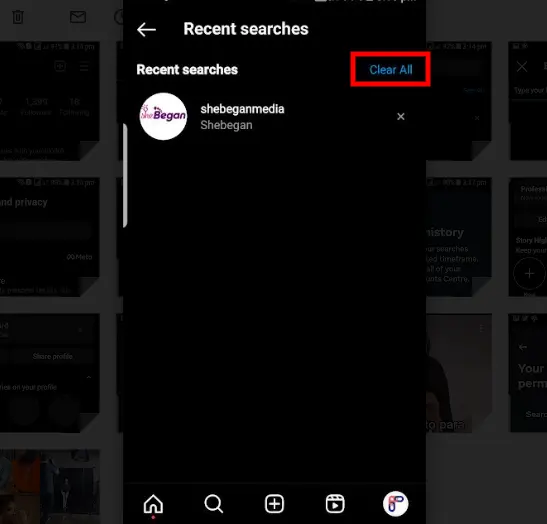 How to Reset Instagram Search History