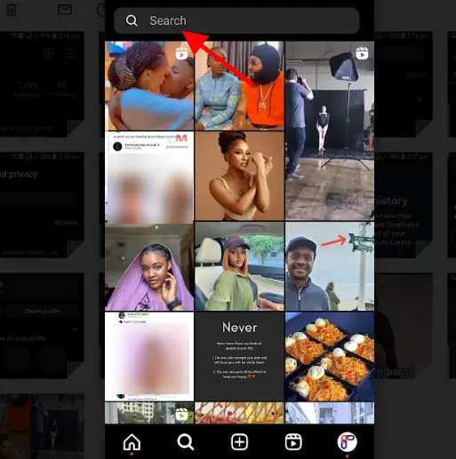 Instagram Search page 