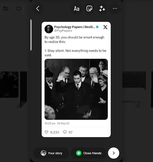 How to share tweets to Instagram Stories