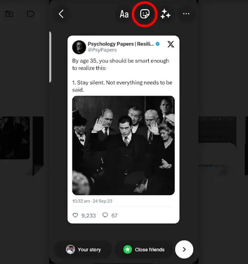 share Tweets to Instagram Stories 