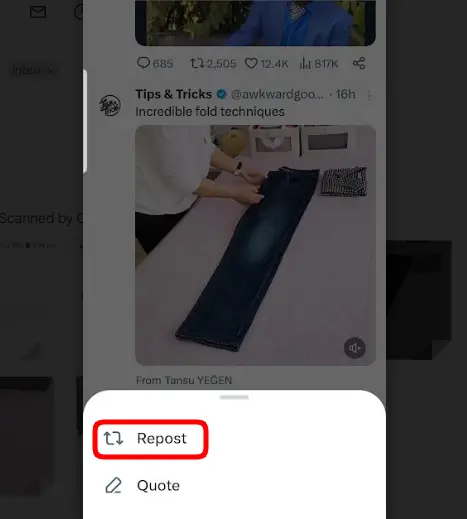 Twitter video repost