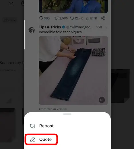 How to Tweet a video from another Tweet