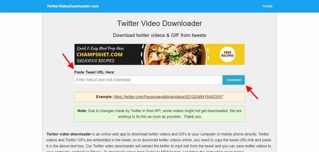 using the twittervideodownloader