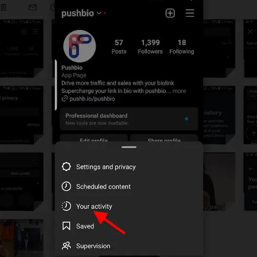 Your Activity Page on IG