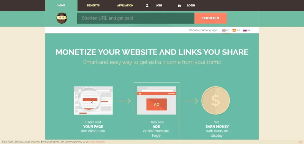 Best URL Shortener to Make Money: Shorte.st