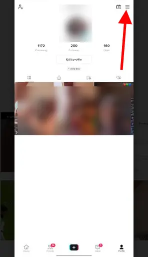 TikTok hamburger icon