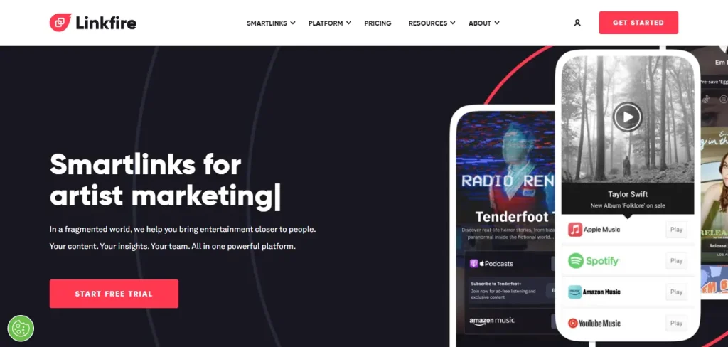 Linktree alternatives for musicians: Linkfire
