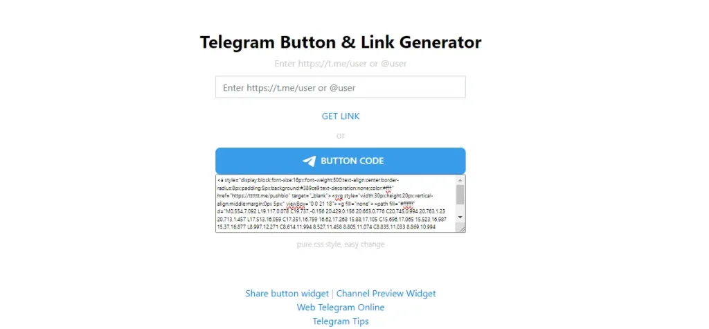 Telegram Link Generator Tools: tttttt.me