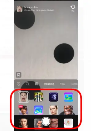Tap on an effect to apply it to your video. Effects are categorized and displayed as icons under the timeline, with various options available. Swipe left or right to browse through the available effects