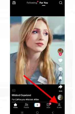 TikTok homepage