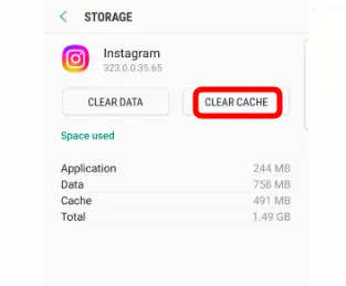 Choose the option "Clear cache" to delete the data stored.