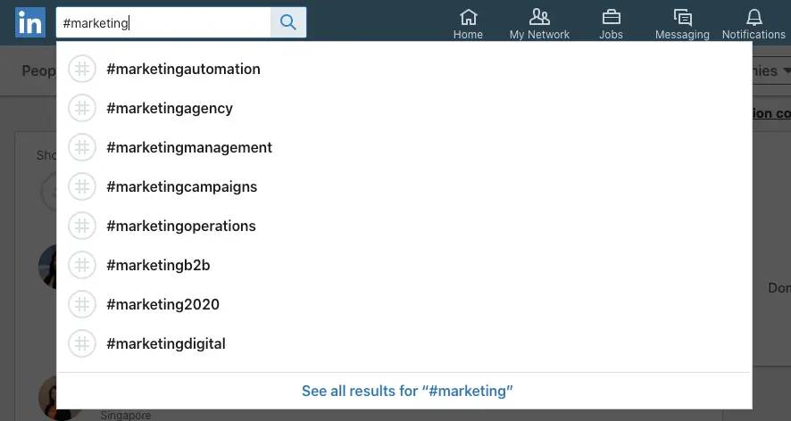 How to find hashtags to use on LinkedIn