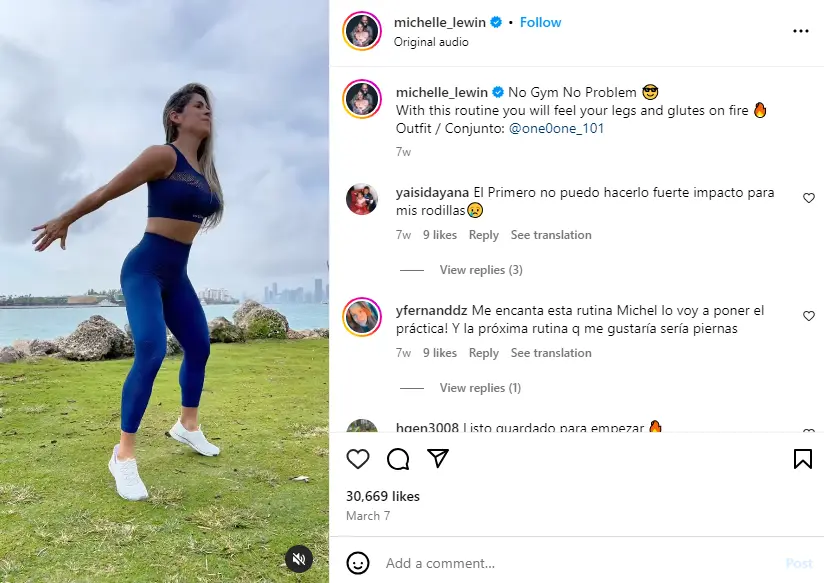 Top female Instagram fitness models: Michelle Lewin