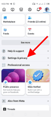 Change Facebook password on mobile