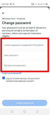 How to change your Facebook password