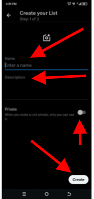 How to create a Twitter list on mobile