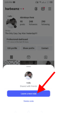 How to create Instagram Notes