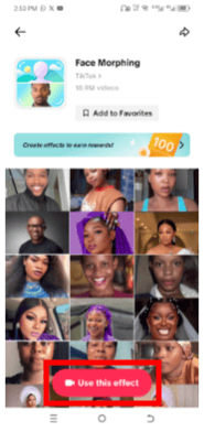 use Morph effect on TikTok