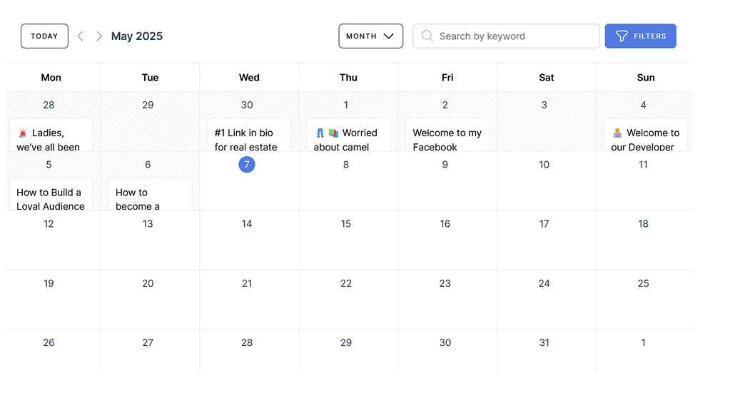 How to create a social media calendar with Pushbio