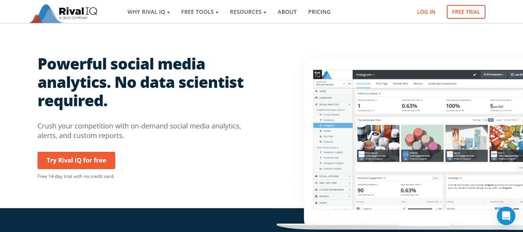 Best social media reporting tools: Rival IQ
