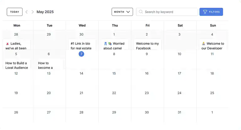 Best free content calendar examples: Pushbio