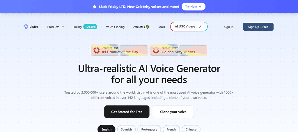 AI Voice Tools for Audio Content: Listnr