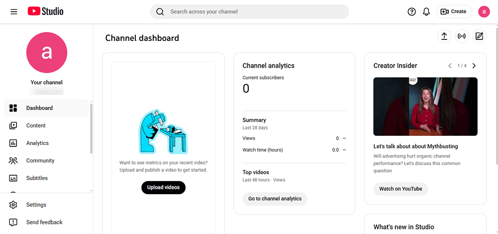 YouTube Studio Analytics