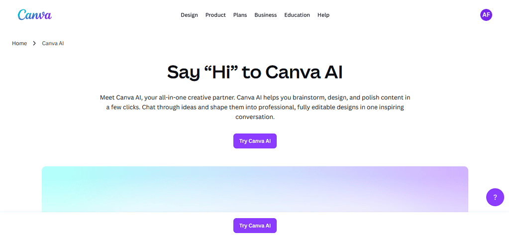Top AI tools for Facebook ads creation: Canva AI