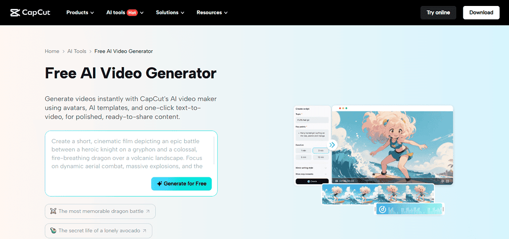 How to use AI tools for TikTok content creation: CapCut AI