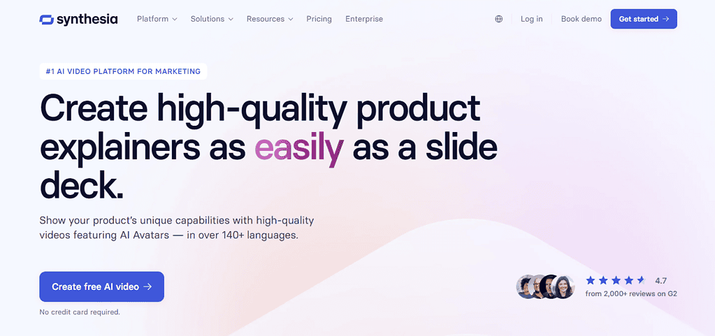 Top AI tools for Facebook ads creation: Synthesia