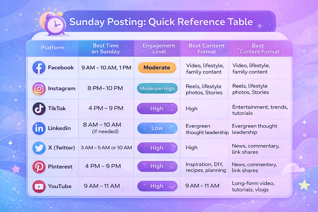 Best Time to Post on Sunday
