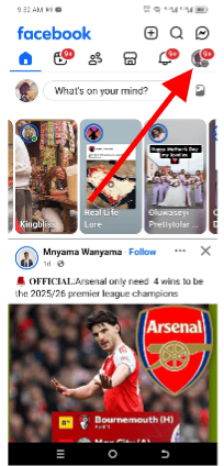 Find your Facebook URL on the mobile app