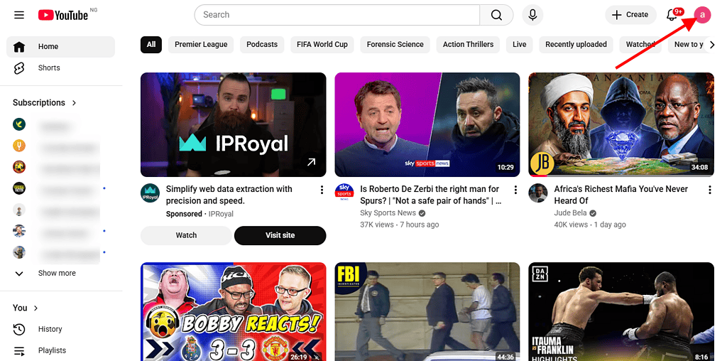 How to create a new YouTube channel on desktop