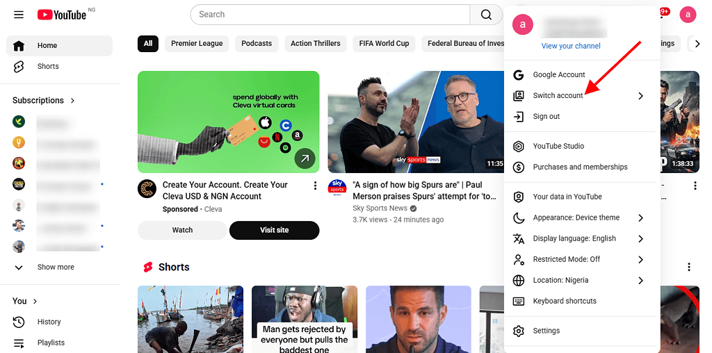 How to create a new YouTube channel on desktop
