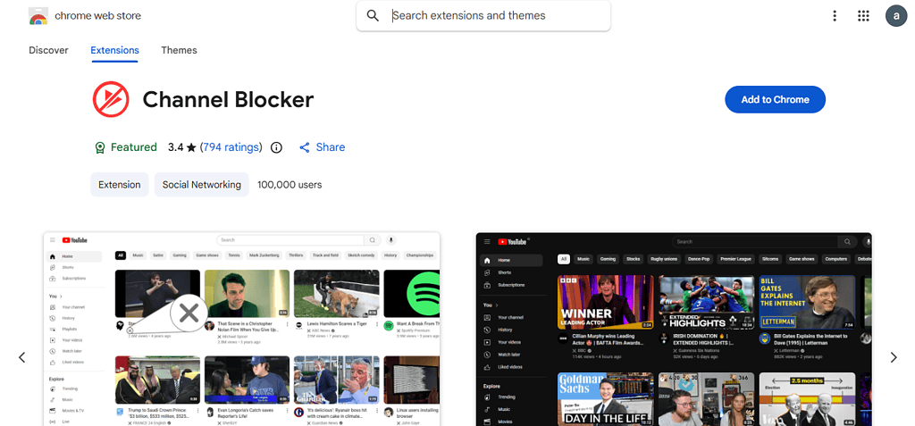 How to block YouTube channels using Chrome extensions